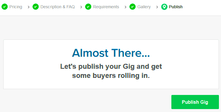 How to Publish Gig on Fiverr