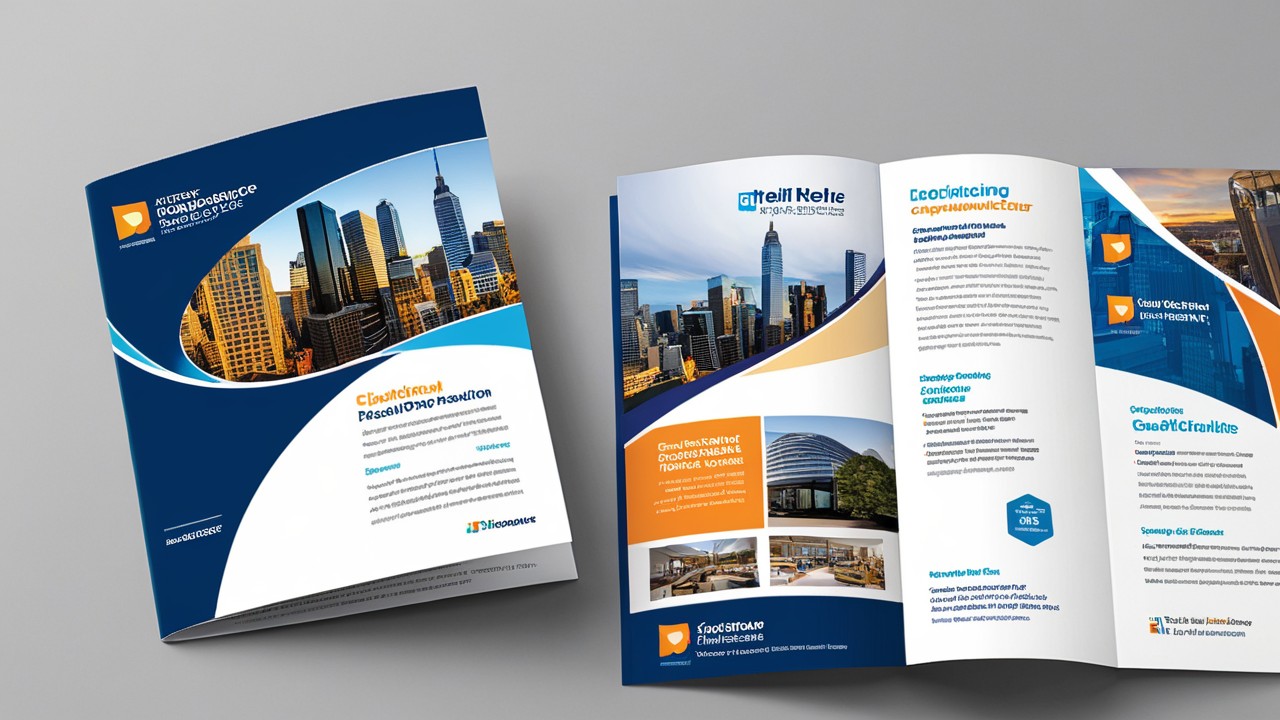  before-and-after comparison of a redesigned brochure, showcasing improved visuals and layout.