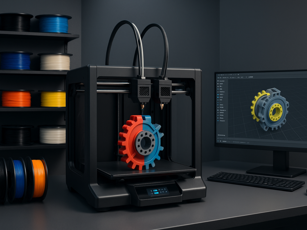 Different dual extruder 3D printer setups used by agencies.