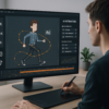 Modern brand using AI animation tools to create engaging video content in a sleek workspace.