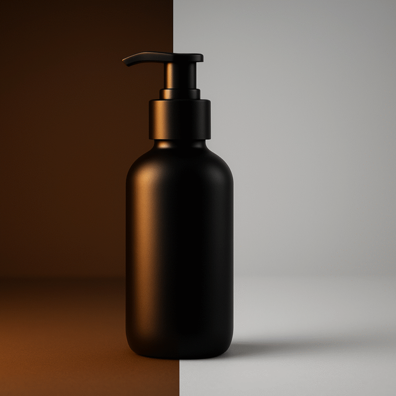 Split-view of a product shown as a realistic 3D render on one side and a professional product photograph on the other.