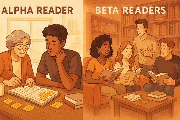 Creative illustration showing the difference between alpha and beta readers.