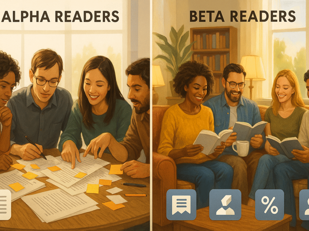 Illustration showing the difference between alpha readers and beta readers.