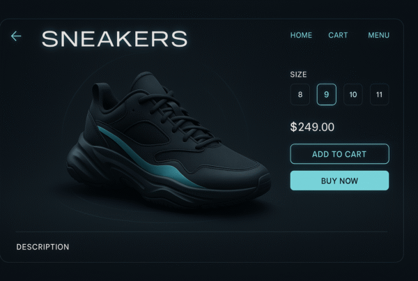 3D animation of a product spinning on an online store page.